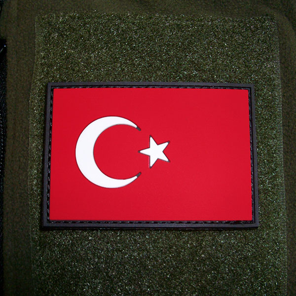 3D Rubber Türkei Türkiye Türkische Streitkräfte Armee Fahne Flagge 8x5cm #16254