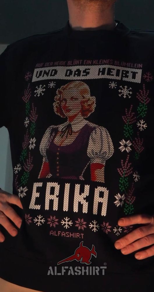 X-MAS Erika Marsch-Lied Weihnachten Song Operator Ugly Christmas Pullover#47094