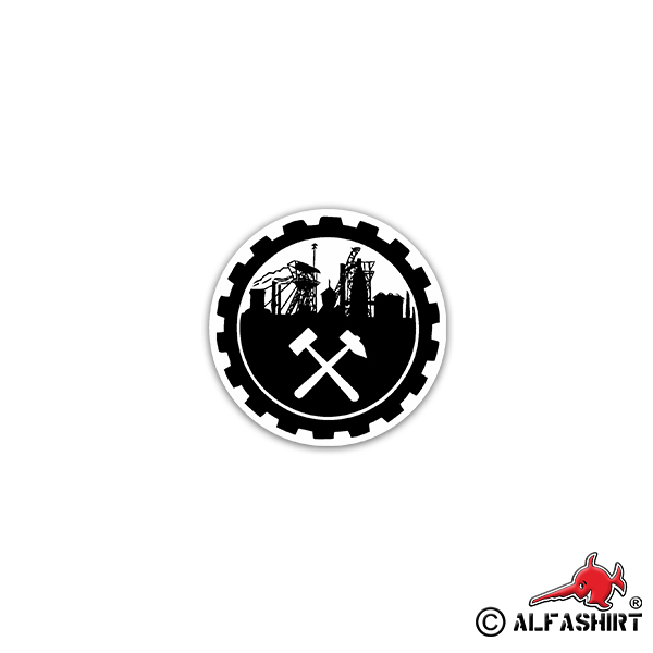 Sticker mining icon miner tool mallet iron 7x7cm A2601
