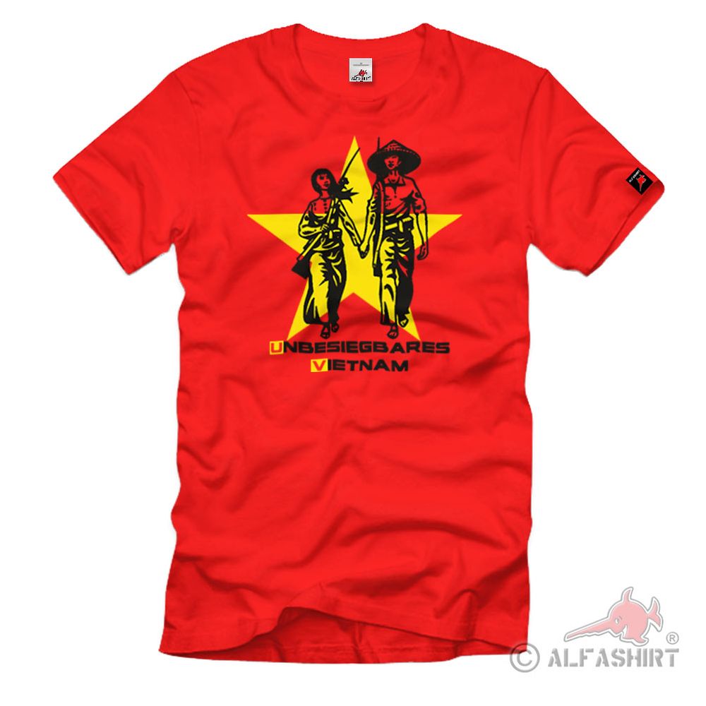 Unbesiegbares Vietnam Briefmarke DDR Südvietnam - T Shirt #1096