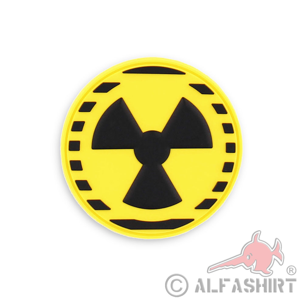 3D Rubber Patch Nuclear Atom Abzeichen Energie Warn Aufnäher 6,8cm #37783