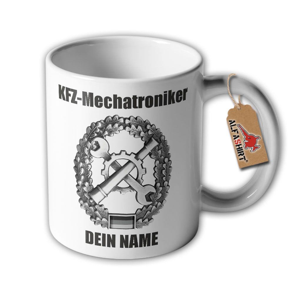Tasse KFZ-Mechatroniker BW Personalisiert Inst Barettabezeichen #34235