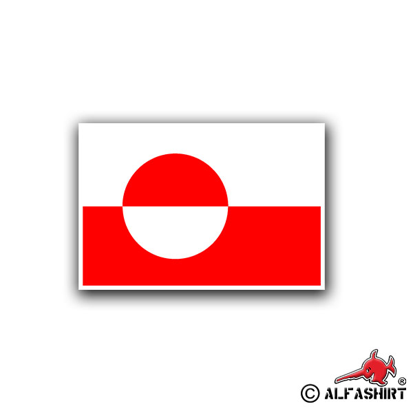 Aufkleber/Sticker Grönland Flagge Fahne Grünland Kalaallit Nunaat 5x7cm A754