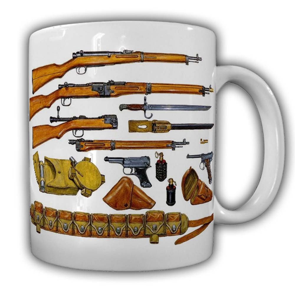 Japan Waffen Tasse Militär Army Japanese Waffen Pistolen Messer Rucksack #23057