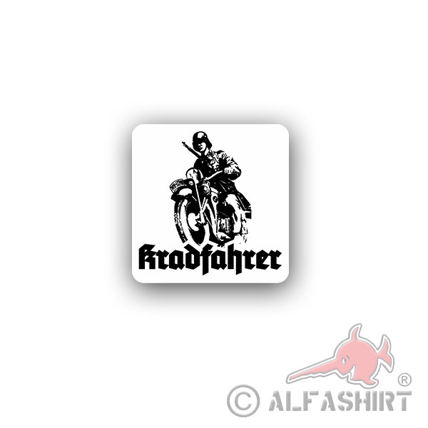 Kradfahrer Motorrad Oldtimer Bike Kradmelder Sticker 10x10cm # A4858