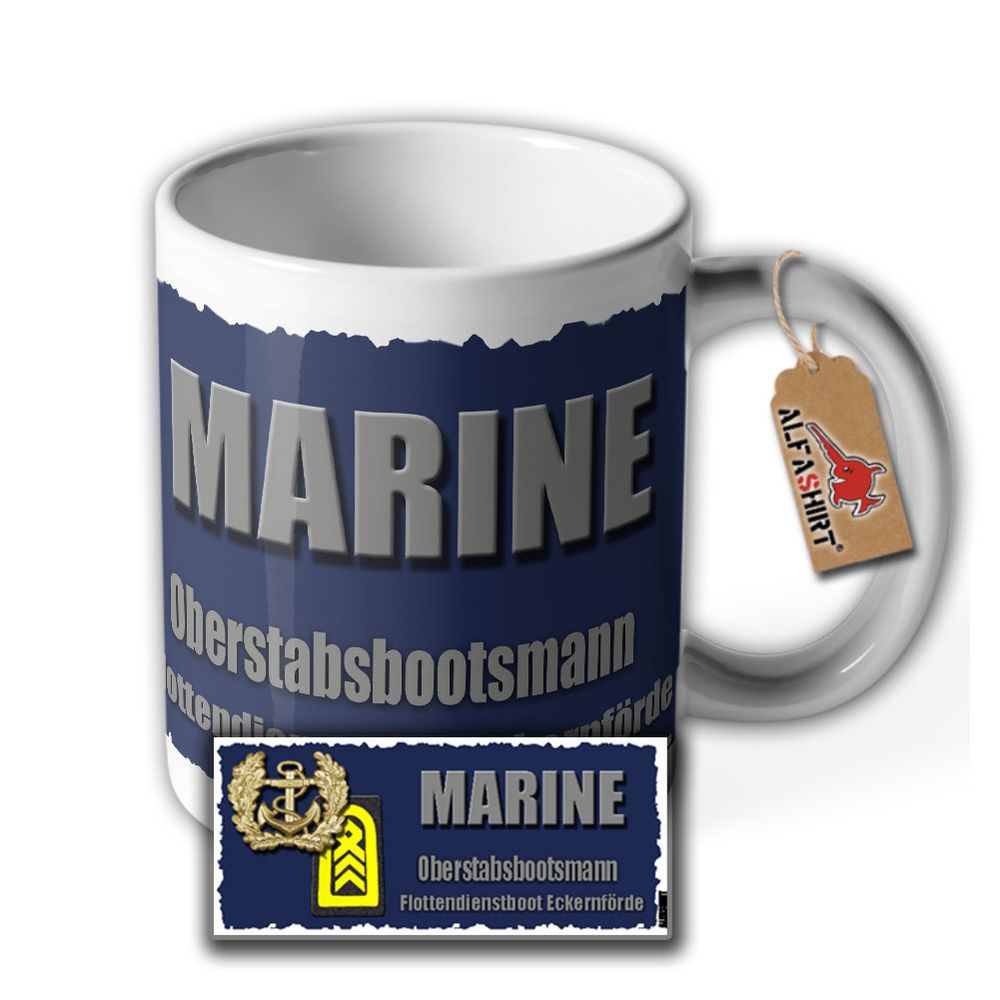 Tasse Flottendienstboot Eckernförde Marine Oberstabsbootsmann Oste-Klasse #35734