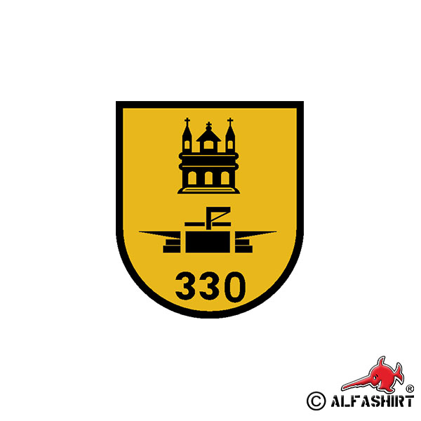 Sticker AmphPiBtl 330 Company Unit BW Coat of Arms 7x6cm # A983