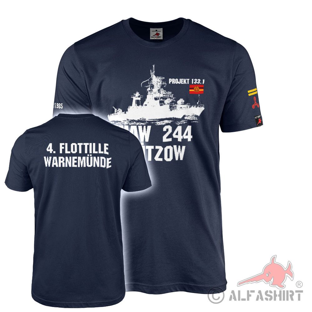 T-Shirt NVA Volksmarine DDR UAW 244 Bützow 4 Flottille Warnemünde #44928