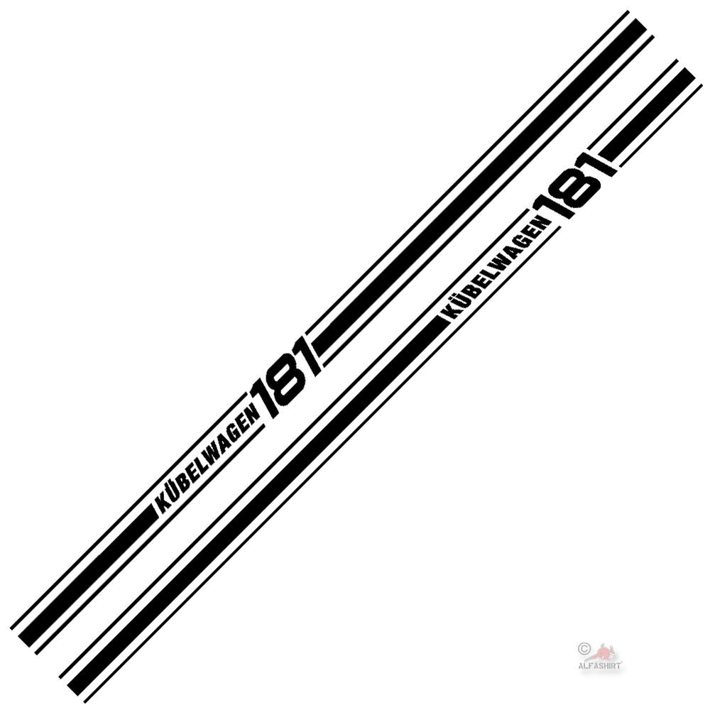 Side sill sticker Kübelwagen 181 Sticker outside sill 2x 160x7cmA4949