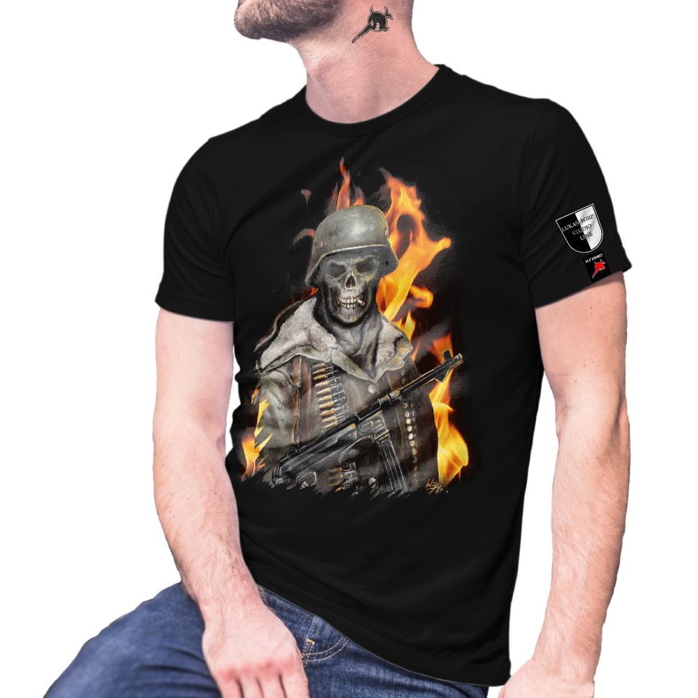 Lukas Wirp German Soldier 2 WK Landser Stahlhelm German T-Shirt # 27764