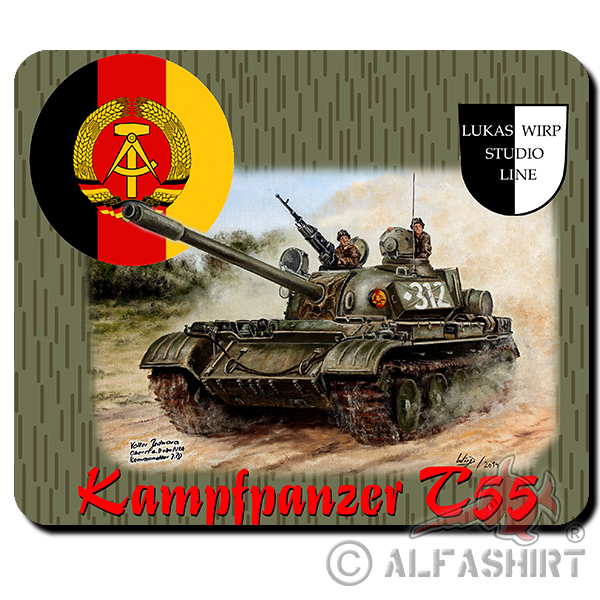 Mauspad Lukas Wirp NVA Kampfpanzer T55 Gemälde Maler 7 PzDiv  #26058