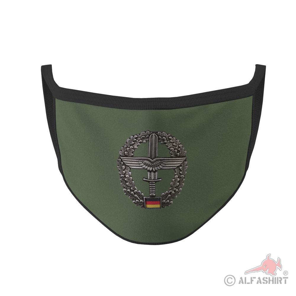 Mundmaske Heeresfliegertruppe Barett Abzeichen Bundeswehr Heer UH-1D #35899