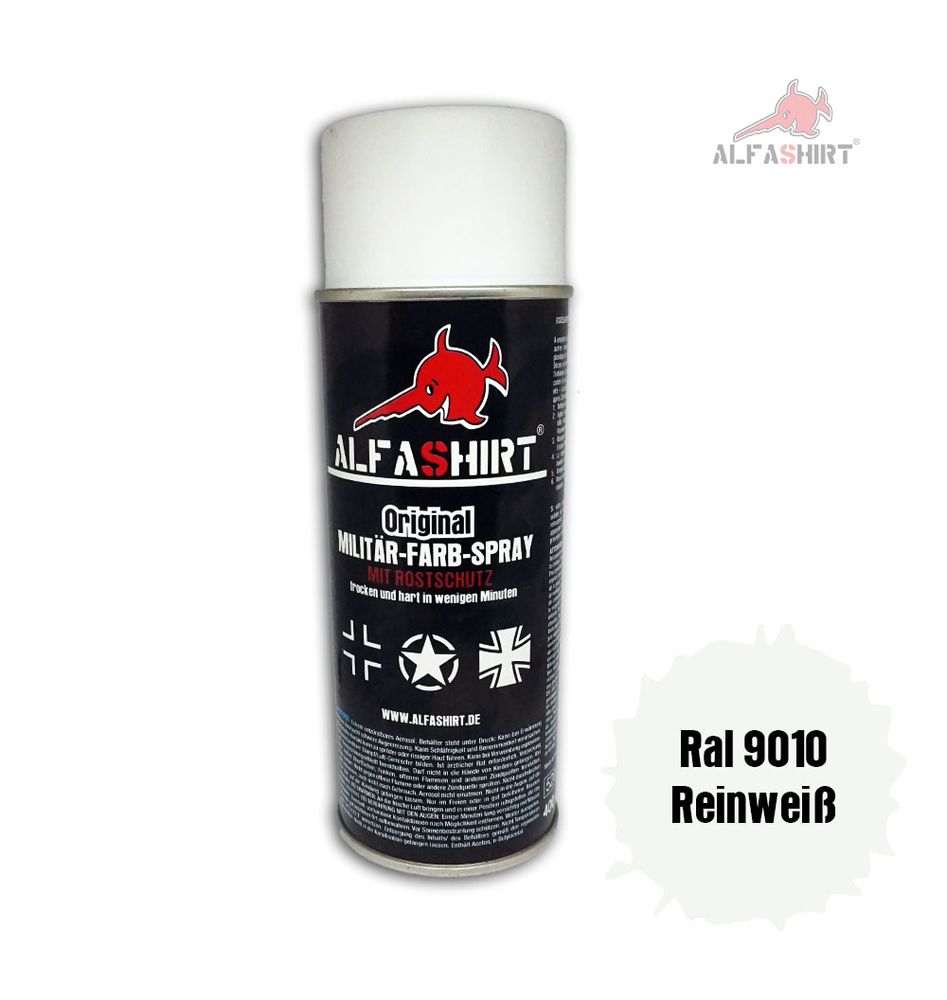 Farbspray RAL 9010 Reinweiß totalmatt Winter Tarn Lack Spray Restuarieren #25470