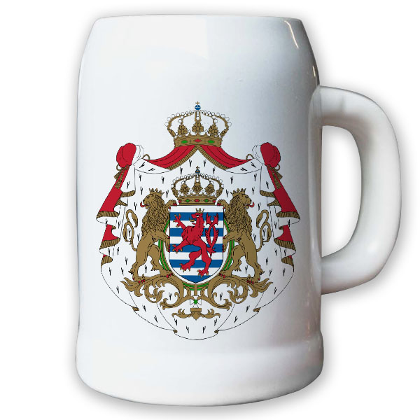 Krug / Bierkrug 0,5l - Wappen Fahne Flagge Luxemburg Streitkräfte Armee #9418 K