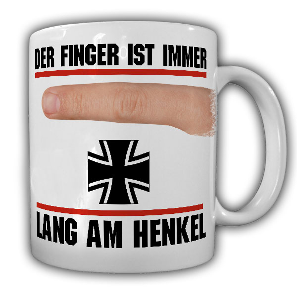 Tasse Der Finger ist immer lang am Henkel Abzug Gewehr Pistole Humor Fun #20829