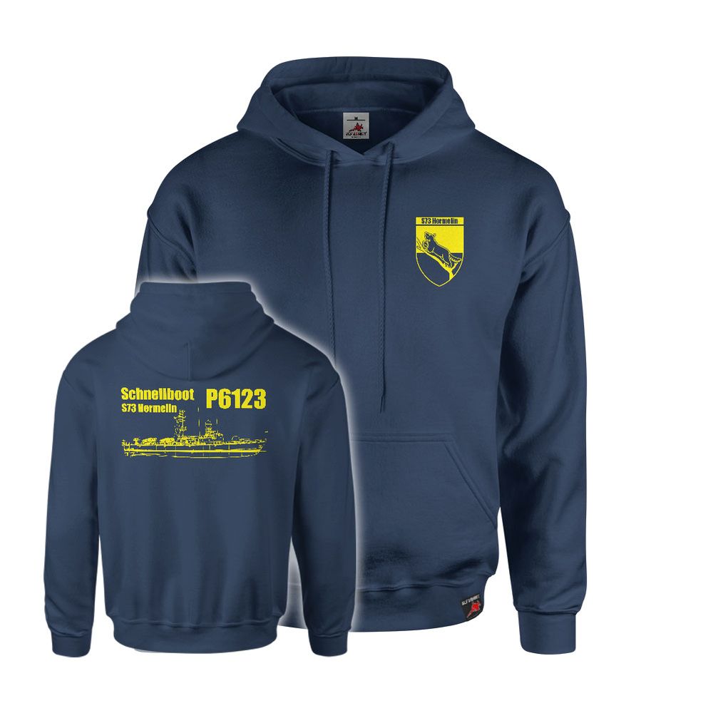 Hoodie Kapuzenpullover S73 Hermelin Schnellboot P6123 Gepard-Klasse Marine#46510