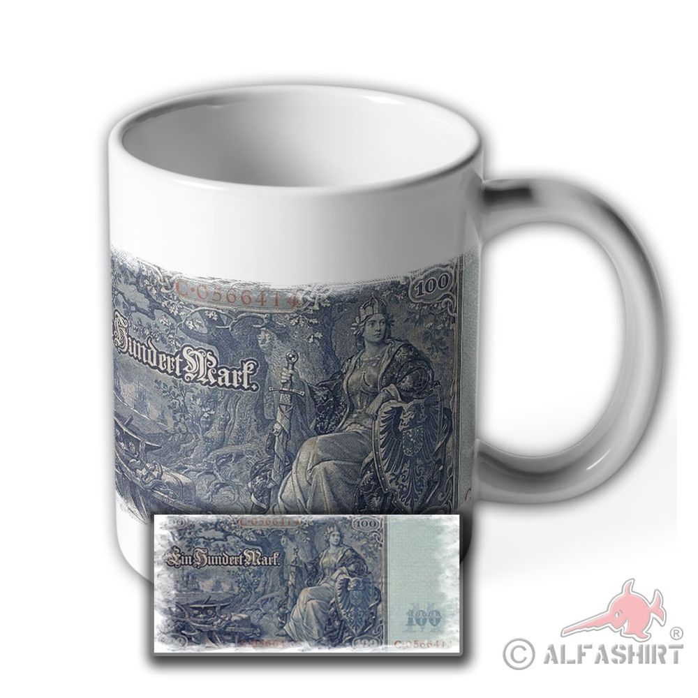 100 Mark Schein Preußen Deutsche Mark Göttin Germania Geld - Tasse #9915 t