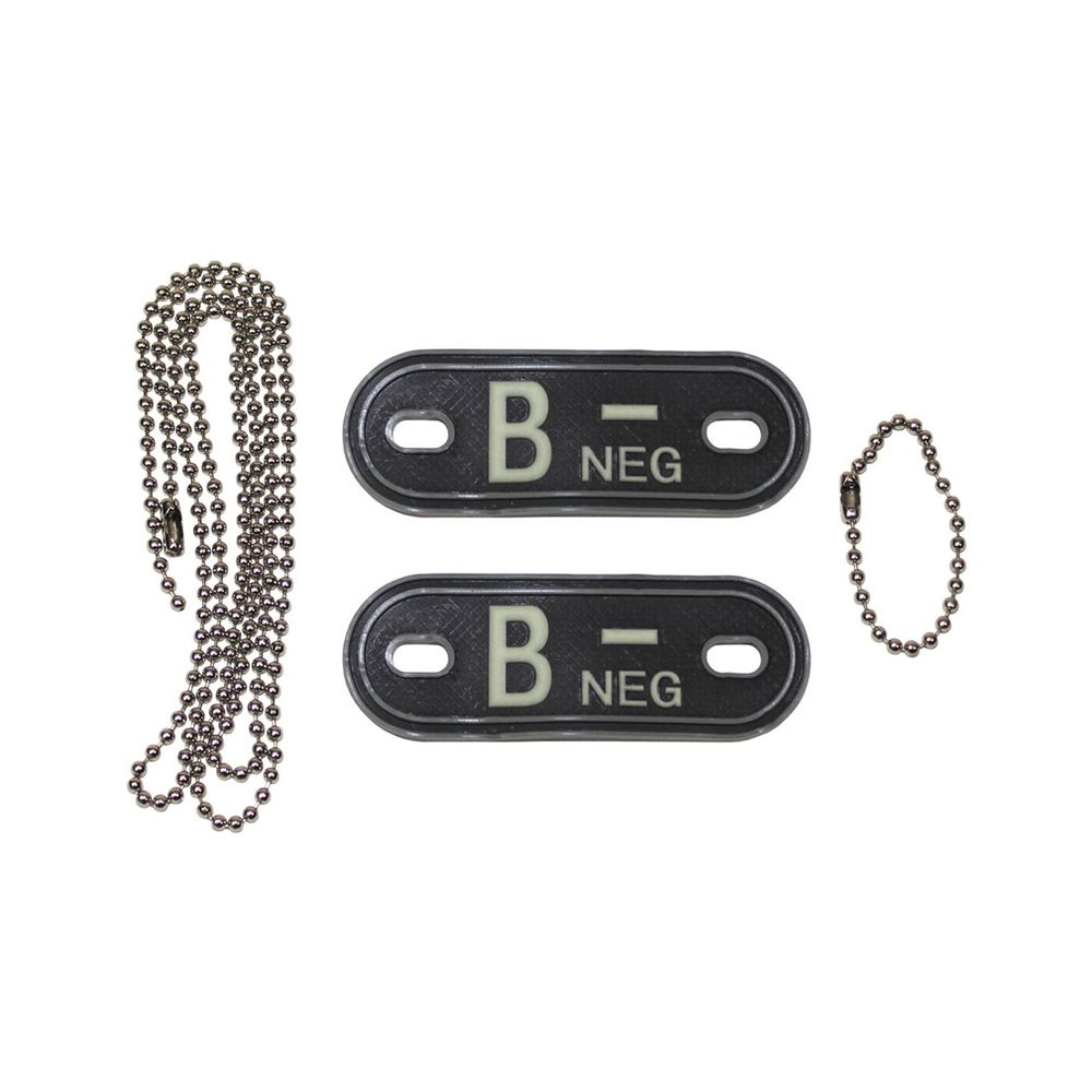 Dog Tag Blutgruppe B-Neg Negativ Kette 3d Rubber Armee Luftwaffe 2,5x7cm #20492