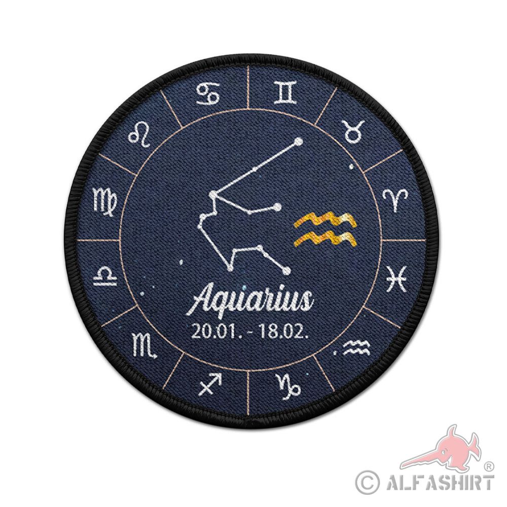 Patch 9cm Sternzeichen zodiac signs Wassermann Aquarius Januar Februar  #42986