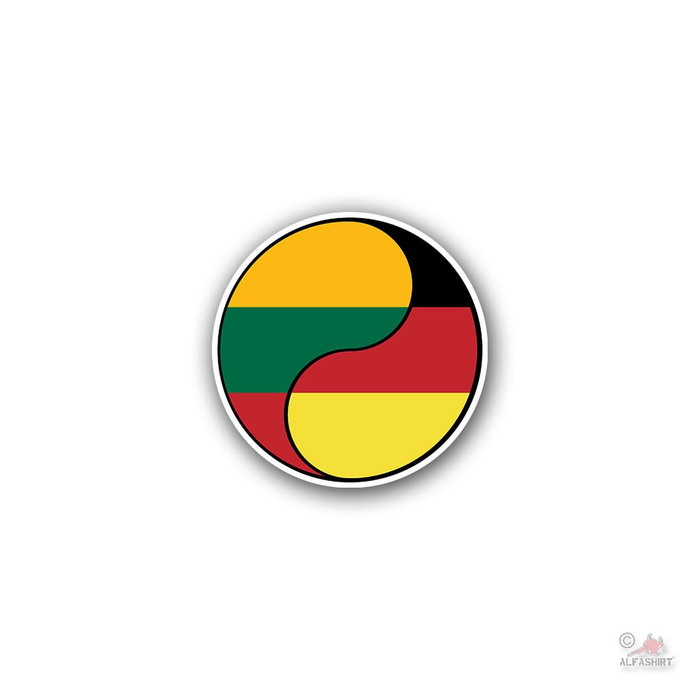 Deutschland Litauen Ying Yang Vilnius Berlin Freundschaft Aufkleber 7x7cmA4708