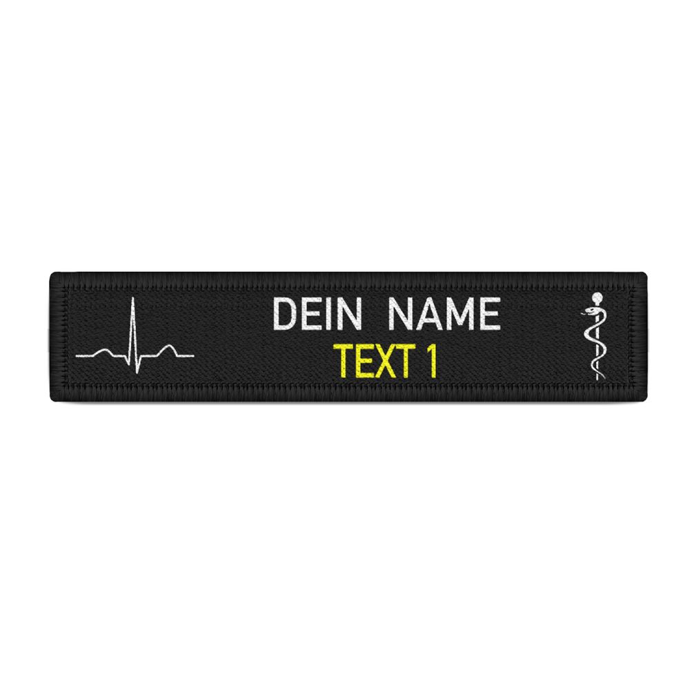Wunschtext QRS Komplex Patch Herzlinie Feuerwehr personalisierbar 42266