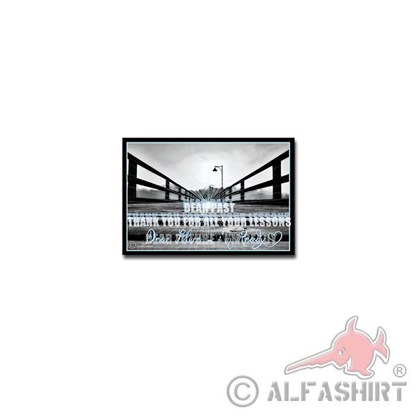 Dear Past Aufkleber Thank you for all your lessons Vergangenheit 10x7cm#A3790