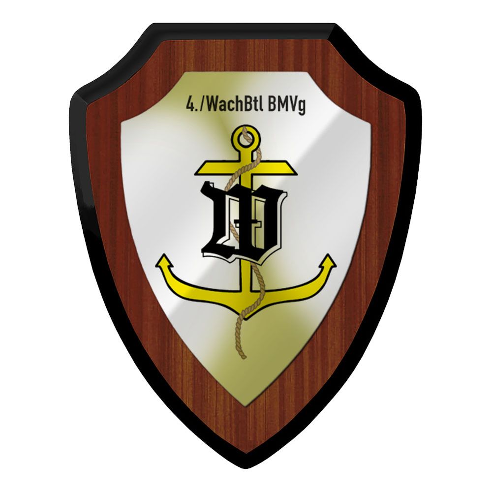 Heraldic shield 4 WachBtl BMVg Souvenir Deco Semper Talis Siegburg Marine # 32467