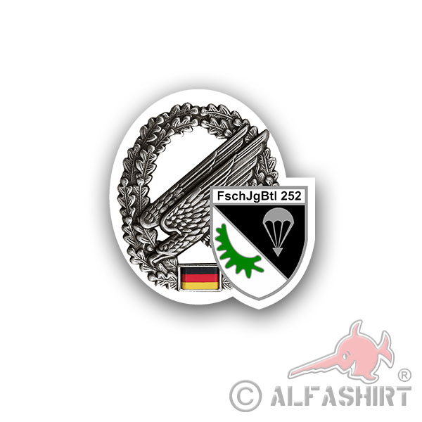 FschJgBtl 252 Nagold beret badge paratrooper sticker 10x9cm # A4495