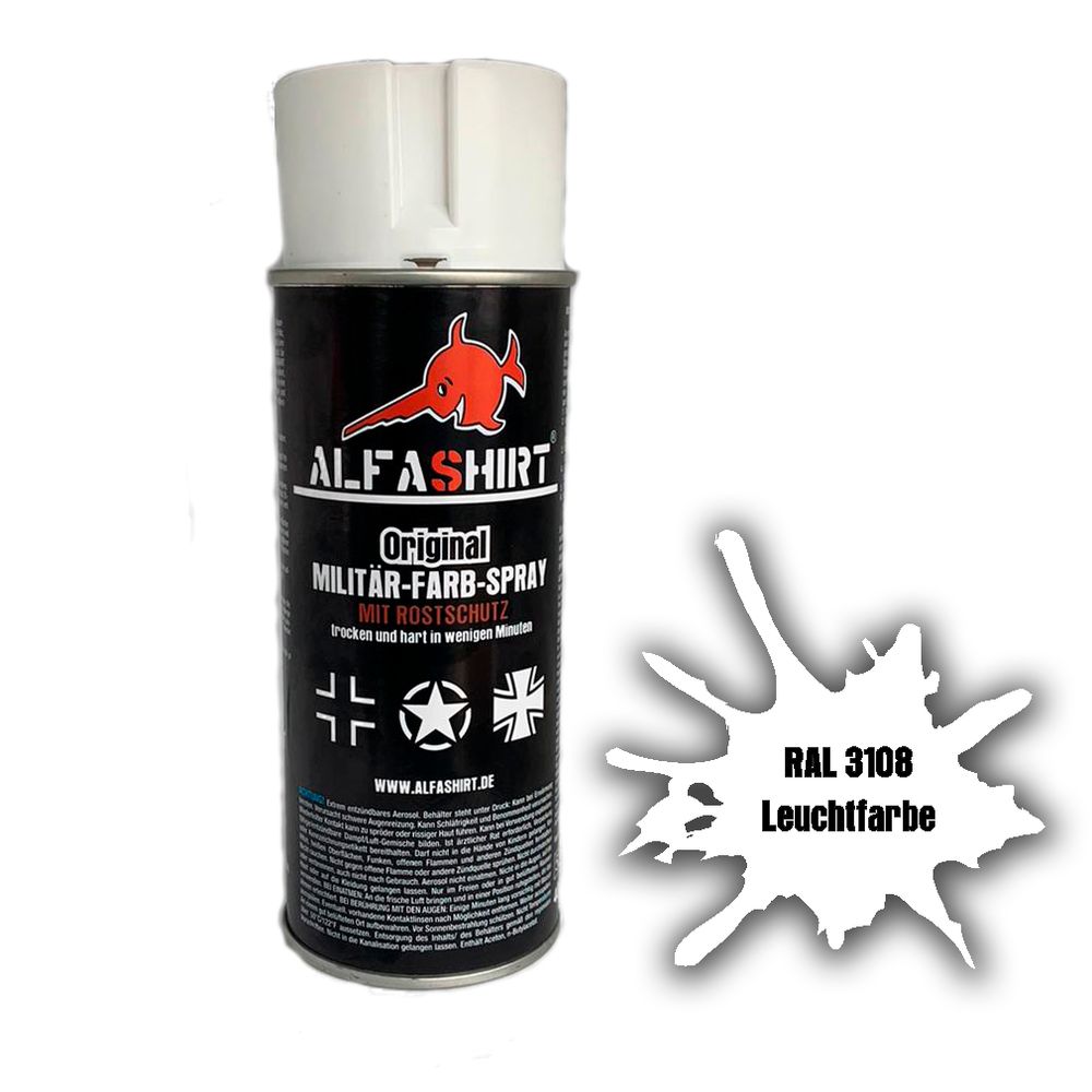 Farbspray Lack RAL 3108 Weiss Blanc Witt Leuchtfarbe Fluorescent Lackieren#33849
