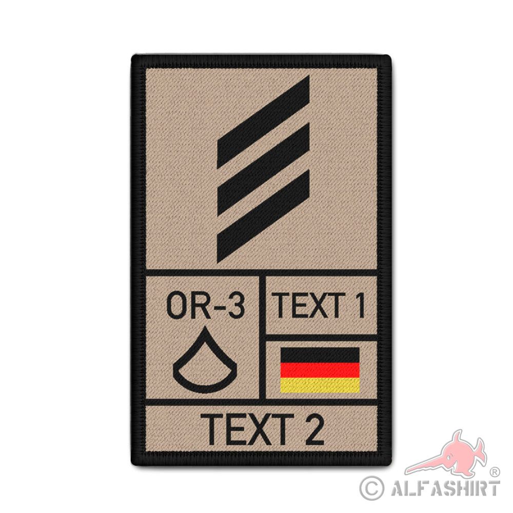 Rank Patch 9,8x6cm HG Tropen mit Namen Hauptgefreiter Bundeswehr #35299