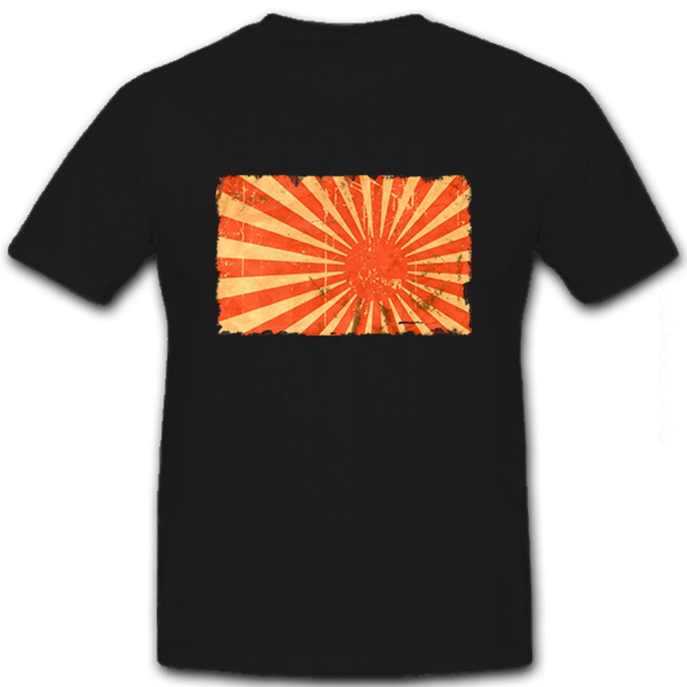 Japanische Kriegsflagge Grunge Oldschool Sonne Rot Weiss - T Shirt #8436