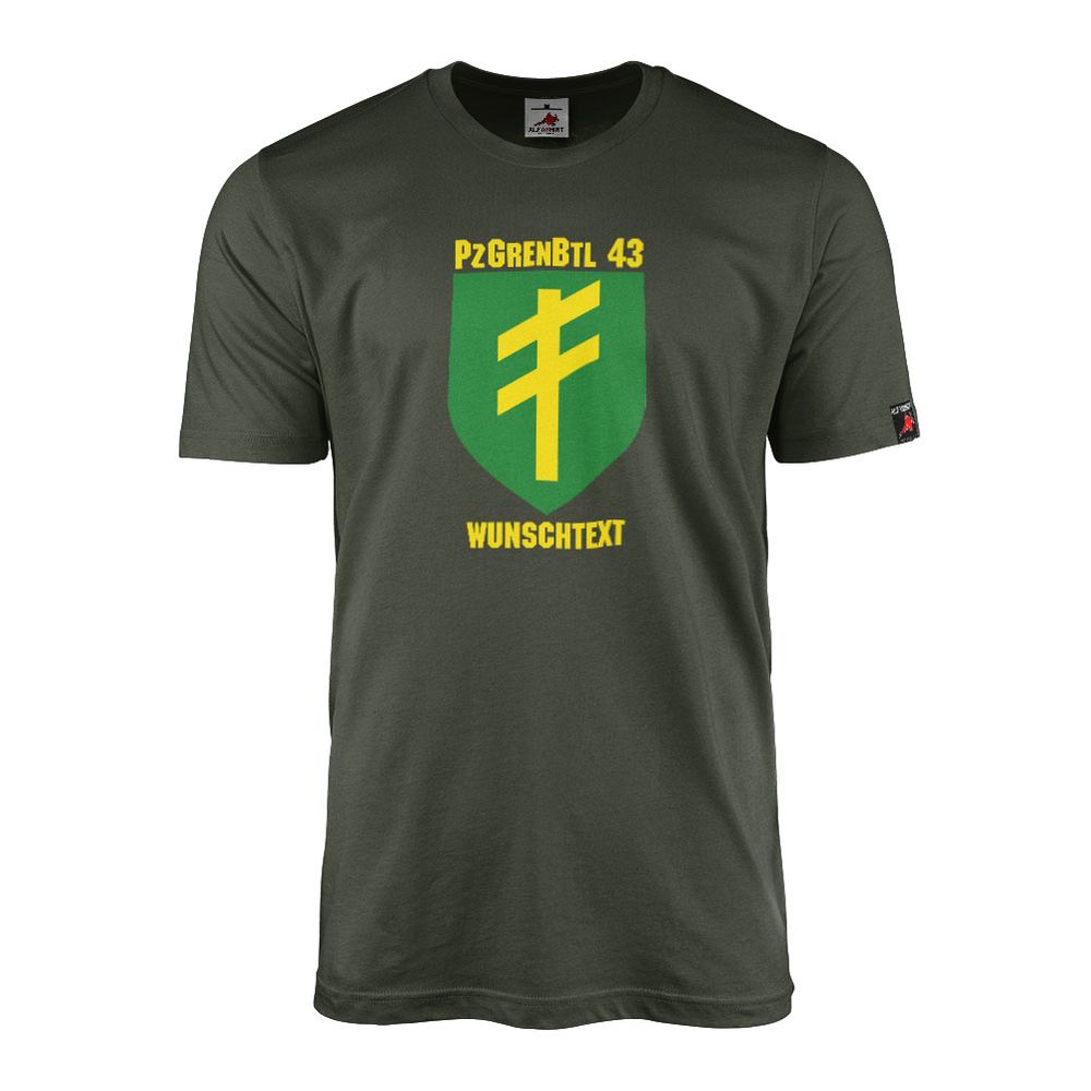 Personalized T-shirt PzGrenBtl 43 Panzergrenadierbataillon BW Heer #47965