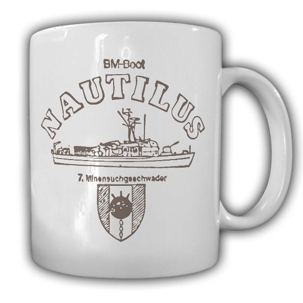 Tasse Bm Boot Nautilus 7 Minensuchgeschwader Minen Bundesmarine MArine #24002