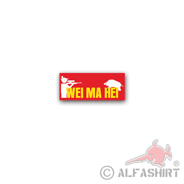Aufkleber/Sticker WeiMaHei Weidmannsheil Jäger Jagdgruß Eber Jagd 3,5x8cm A3315