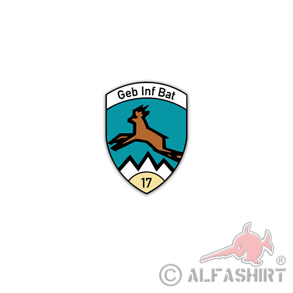 Sticker GebInfBat 17 Mountain Infantry Battalion Military 5x7cm A2895