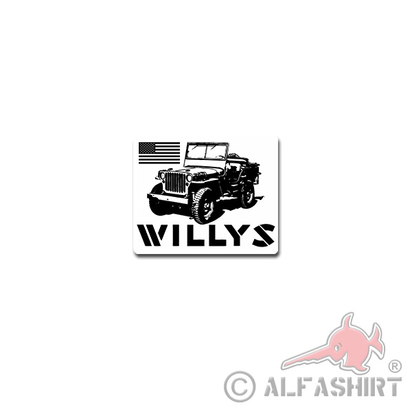 Willys Sticker Sticker MB Overland US Army Kübelwagen 8x7cm # A4266