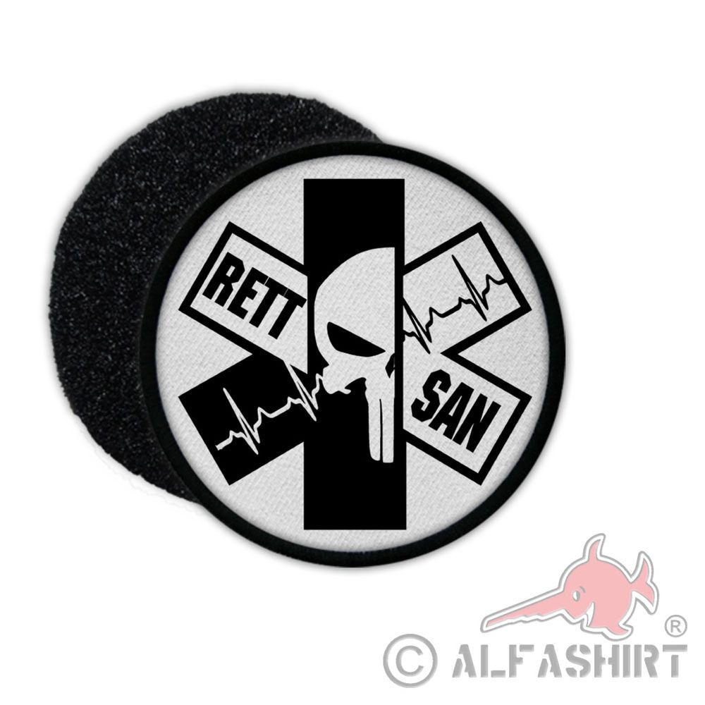 Patch Rettungssanitäter Totenkopf Rett San Pulsschlag Lebenslinie Para #31143