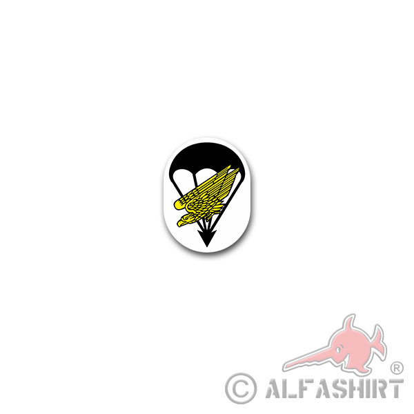Sticker Airplane Falli Parachute BW 5x7cm A3253