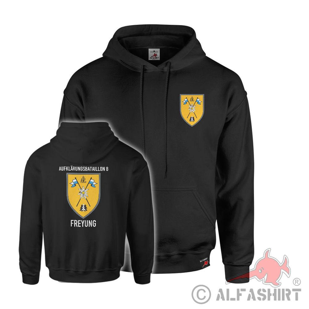 Hoodie Verbandsabzeichen Freyung AufklBtl 8 Gefechtsfeldaufklärung Taktik #43659