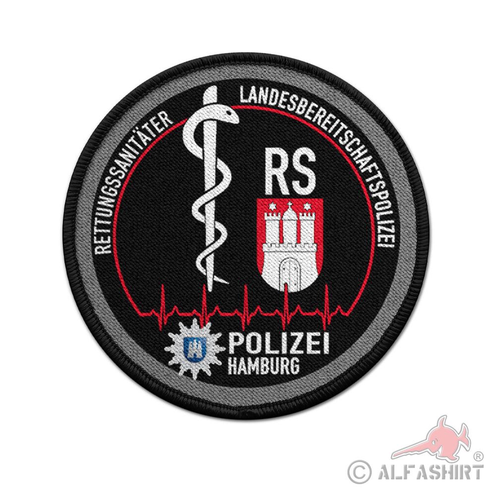 Patch Round 9cm RS Police Hamburg State Emergency Police NFS Police #44575