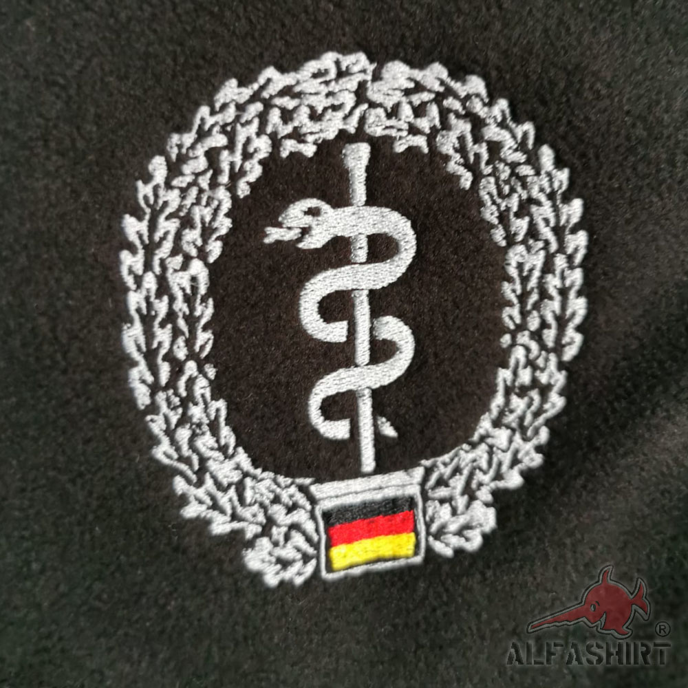 Gestickte Combat Fleecejacke Sanitäter Arzt Rettungssanitäter Bundeswehr#30487