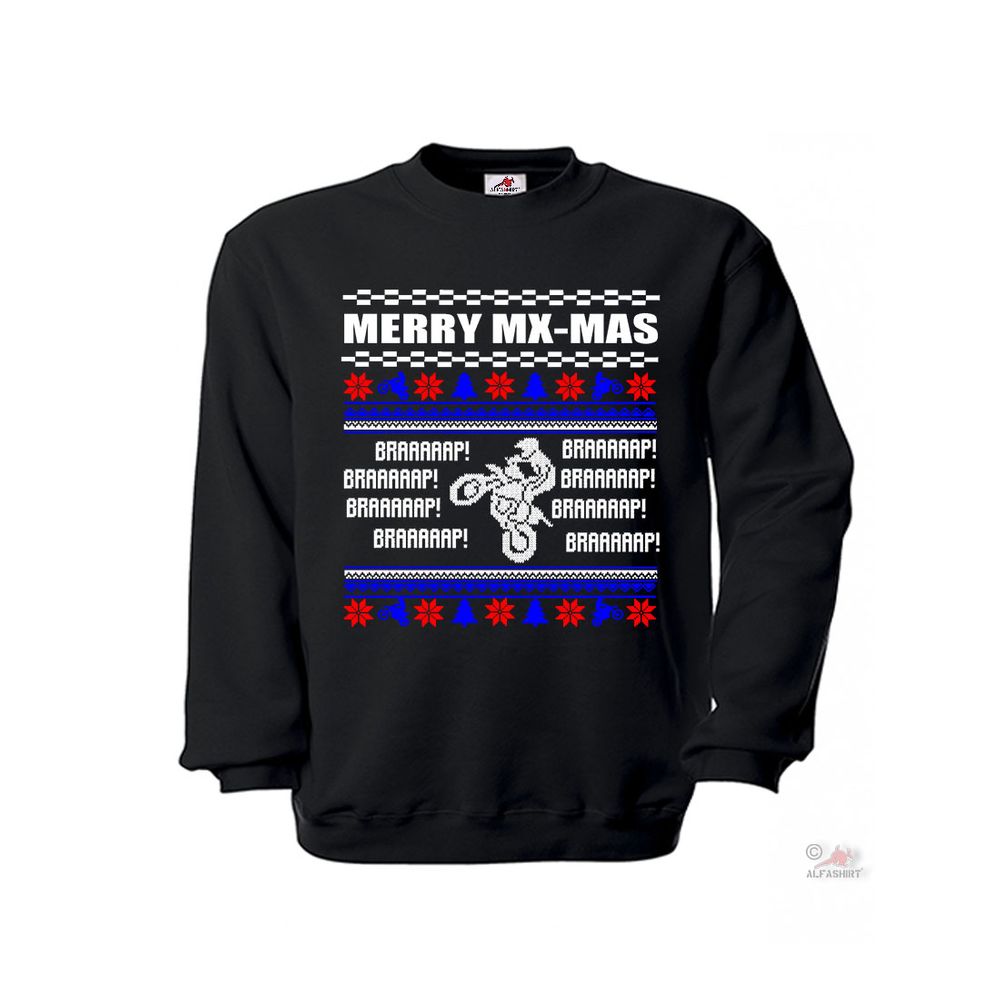 Merry MX MAS Motocross Motorsport Christmas Moped Biker Alfashirt # 36190