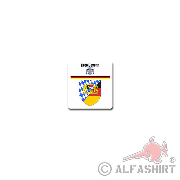 Heraldic shield LKdo Bavaria Sticker Landeskommando Commando 7x7cm # A3826