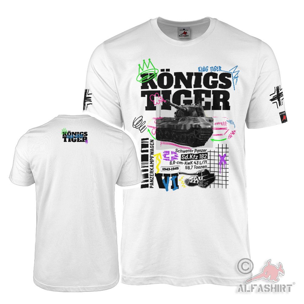 T-Shirt Königstiger King Tiger SdKfz 182 Panzerkampfwagen VI WH #45966