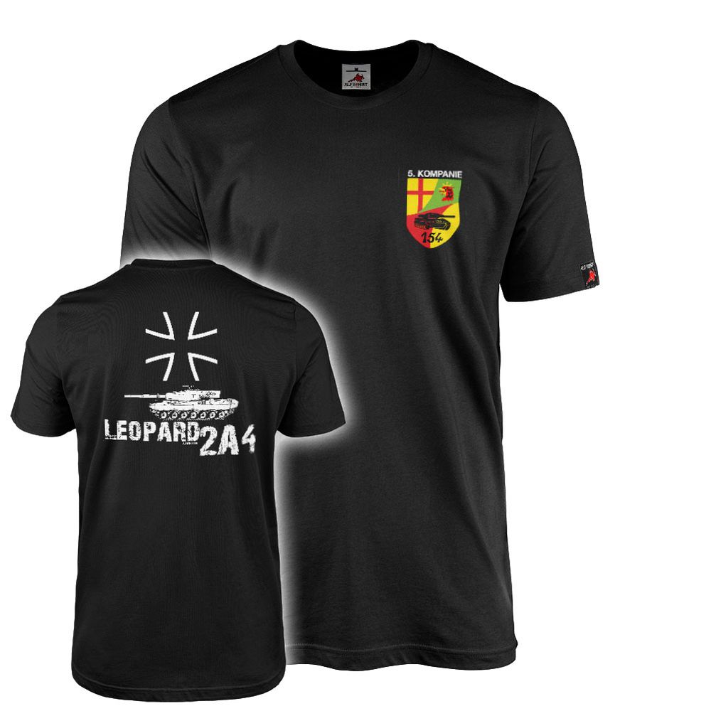 T-Shirt 5. Kompanie PzBtl 154 Wappen Leopard 2A4 Panzer Truppe BW Kreuz #46593