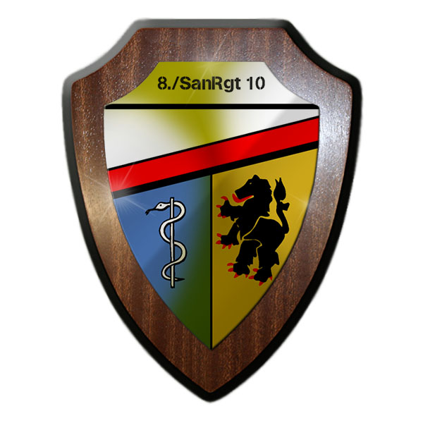 Wappenschild 8 SanRgt 10 Sanitäts-Regiment Bundeswehr Kompanie Horb am Neckar #25253