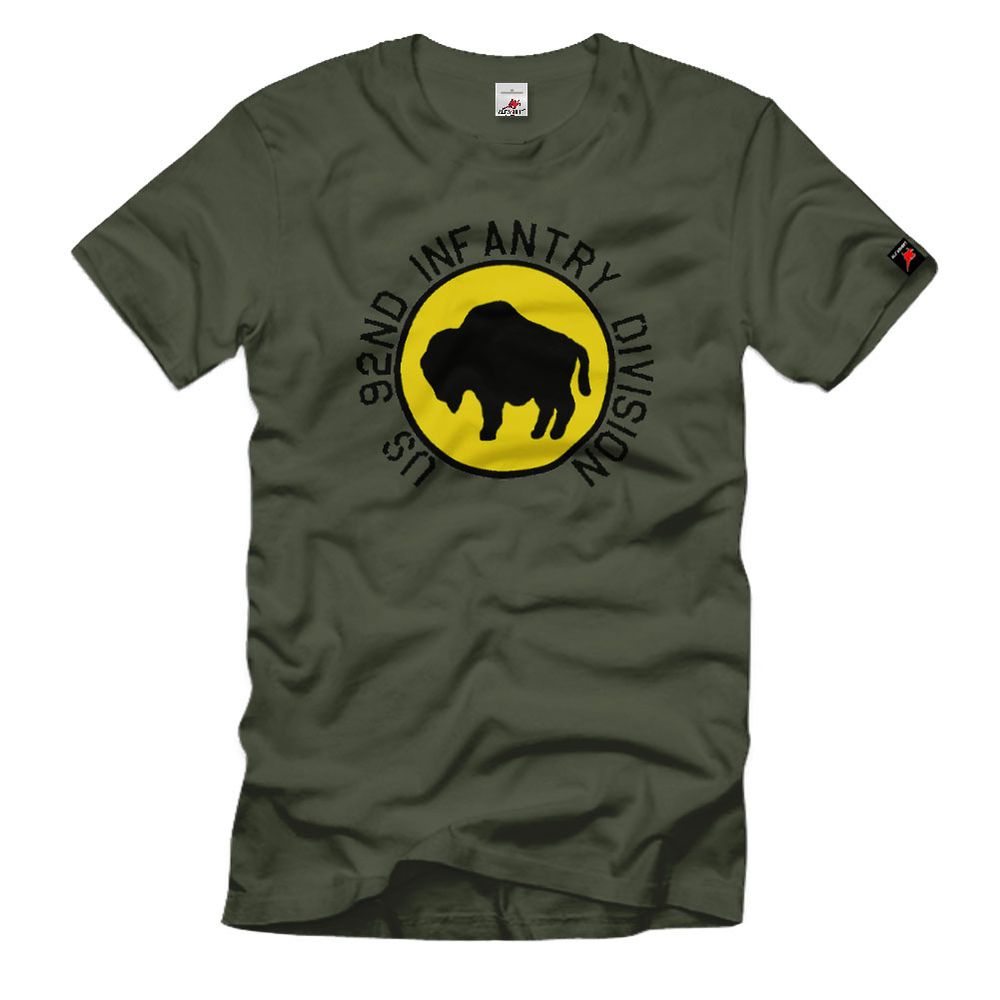 US 92nd Infantry Division Army Bison Truppe Einheit  T-Shirt #991