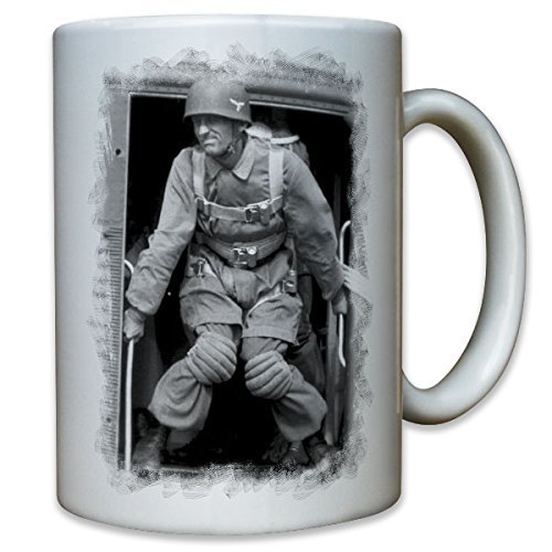 Deutscher Fallschirmjäger kurz vor dem Sprung Luftwaffe - Tasse #10297 t