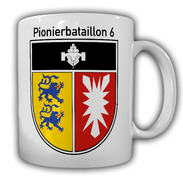 Tasse Pionierbataillon 6 PiBtl Bundeswehr Wappen Abzeichen Plön Fünf Seen #20804