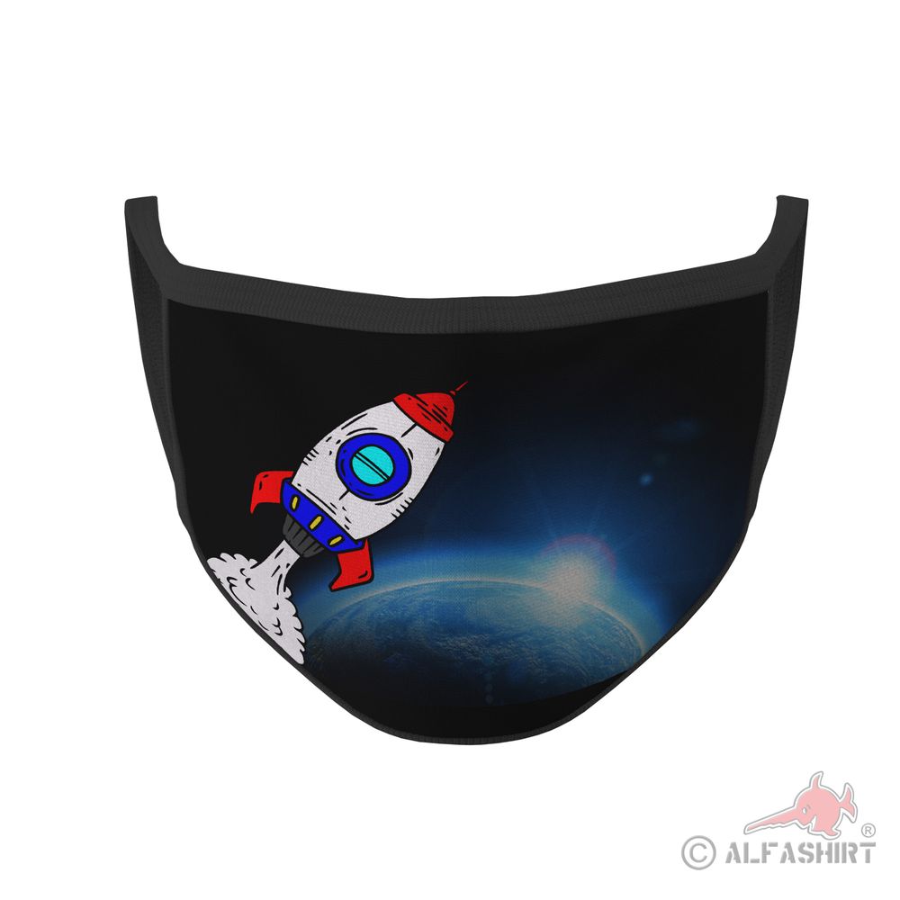 Mund Maske Space Weltraum Erde Rakete Raumfahrt Astronaut Kinder #36011